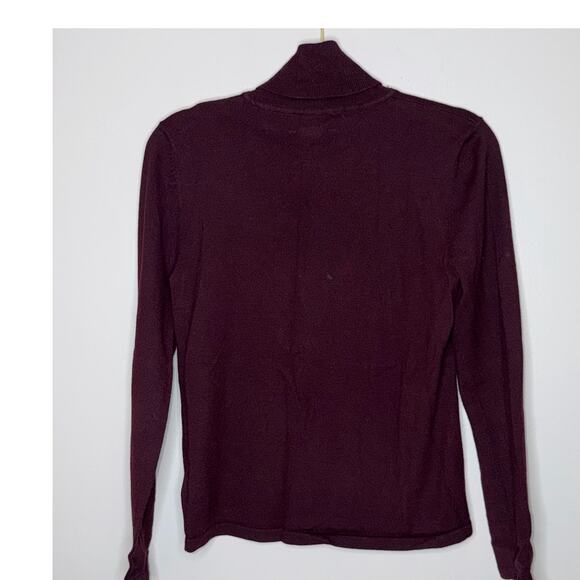 Lauren Ralph Lauren Womens Size Medium Maroon Turtle Neck Embroidered Logo Shirt - Picture 4 of 6